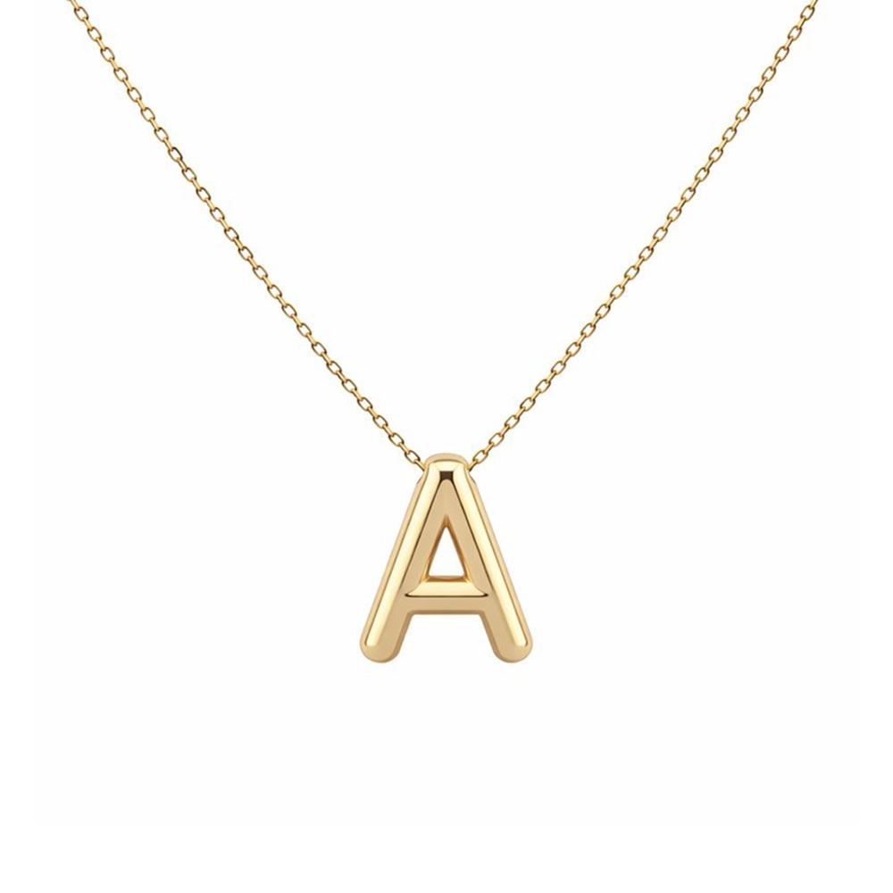 Balon Model Altın Harf Kolye – Ekstra Büyük Boy Tasarım (2 × 1,5 cm – 0,3 mm)