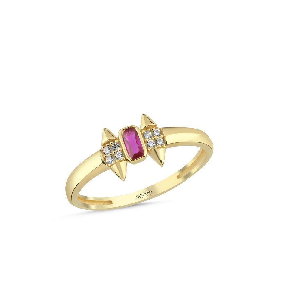 Ok Tasarım Baget Taşlı Yüzük