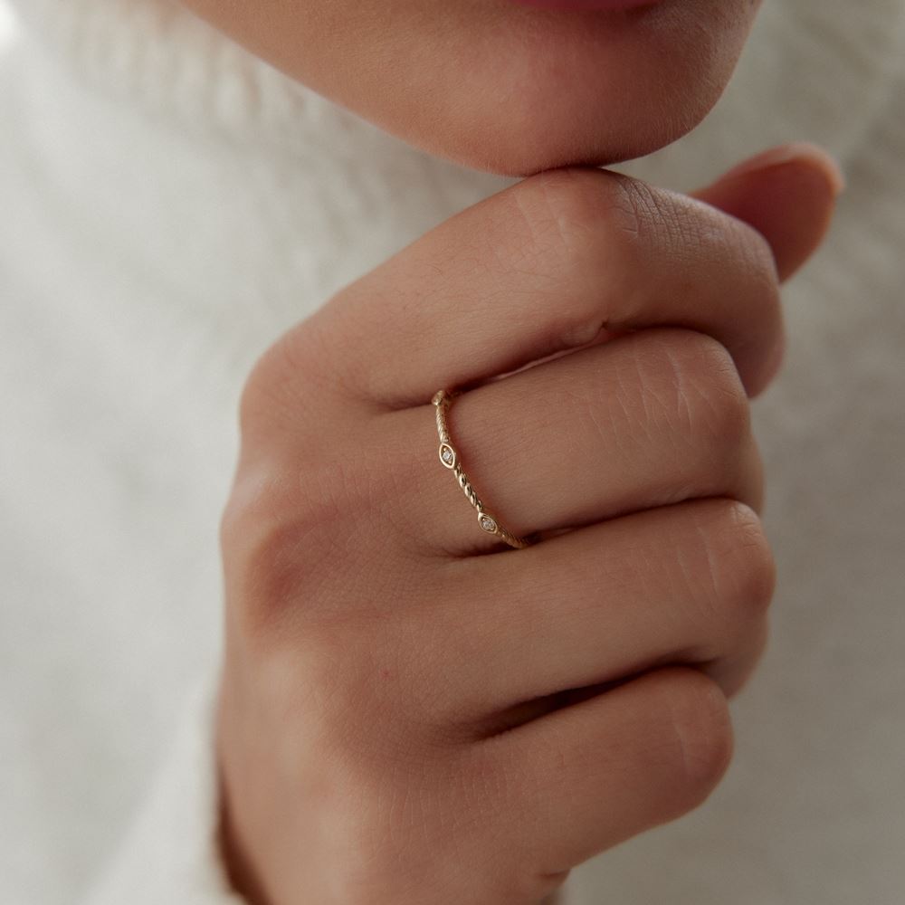 Damla Taşlı Burgu Tasarım Yüzük