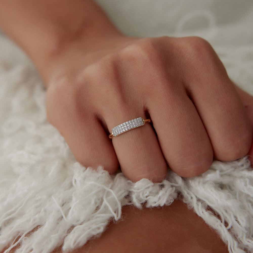 Nokta Ve Boğum Tasarım Baget Taşlı Yüzük