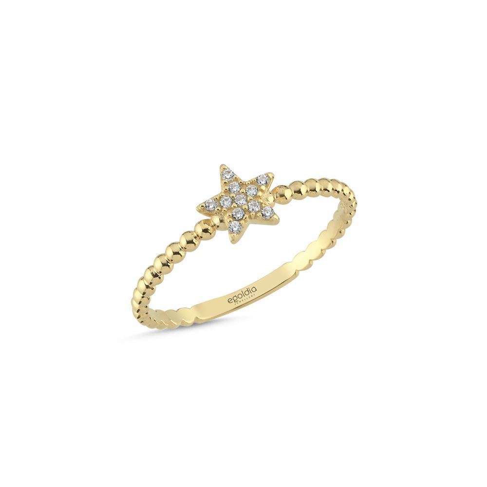 Yıldız Taşlı Nokta Tasarım Yüzük