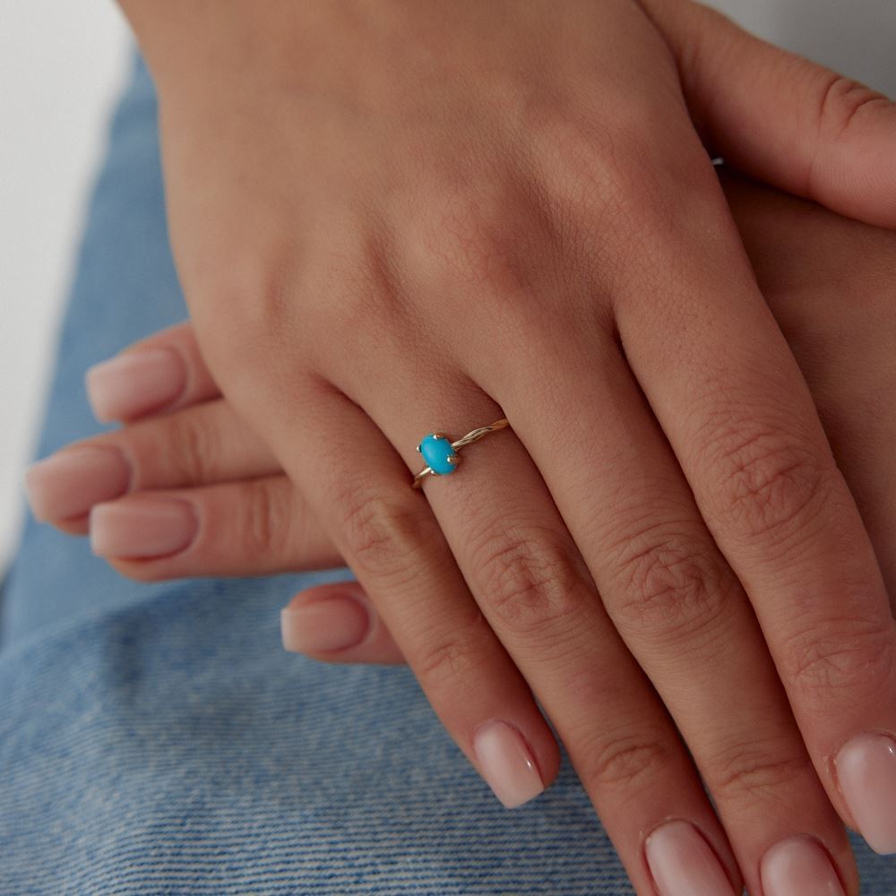 Firuze Taşlı Burgu Tasarım Yüzük