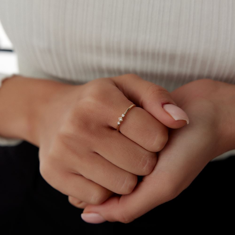 Baget Damla Taşlı Yüzük