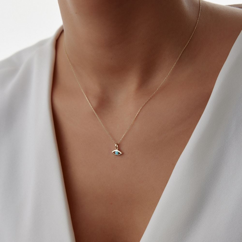 Göz Firuze Taşlı Kolye