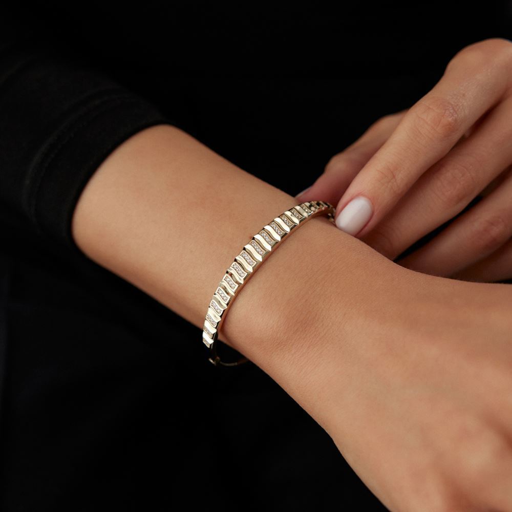 Taşlı Tasarım Kelepçe