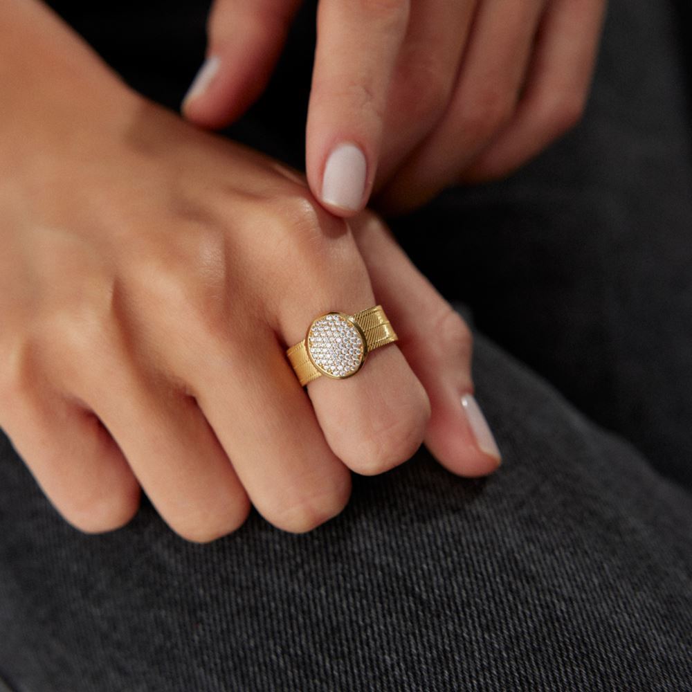 Oval Taşlı Kalze Yüzük