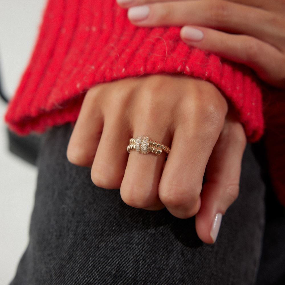 Burgu Taşlı Düğüm Yüzük