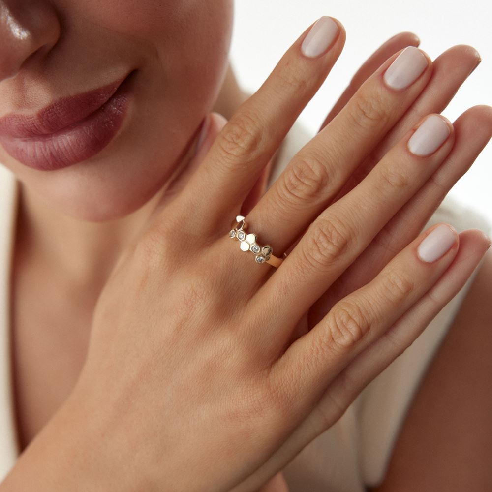 Petek Taşlı Yüzük