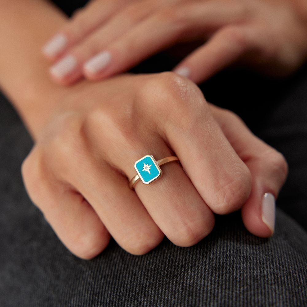 Deniz Yıldız Mineli Yüzük