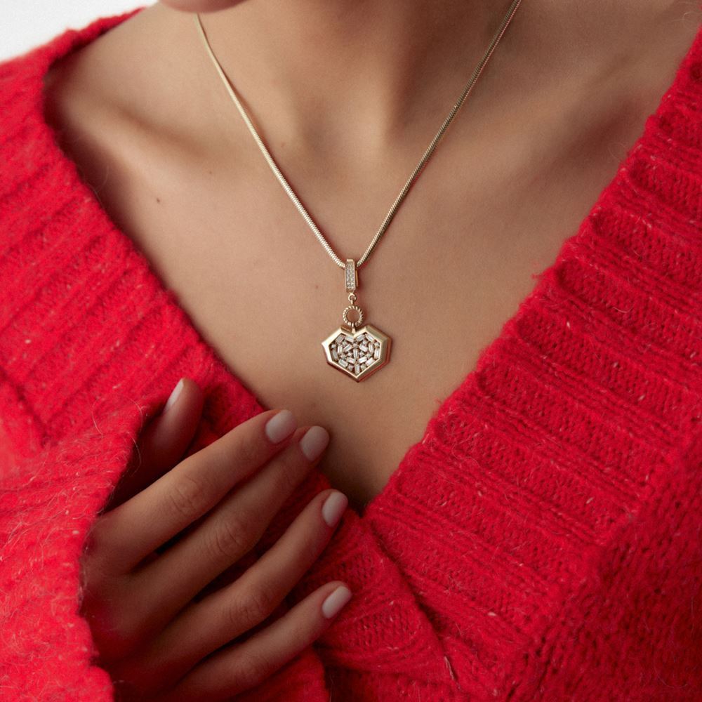 Kalp Baget Taşlı Kolye Ucu