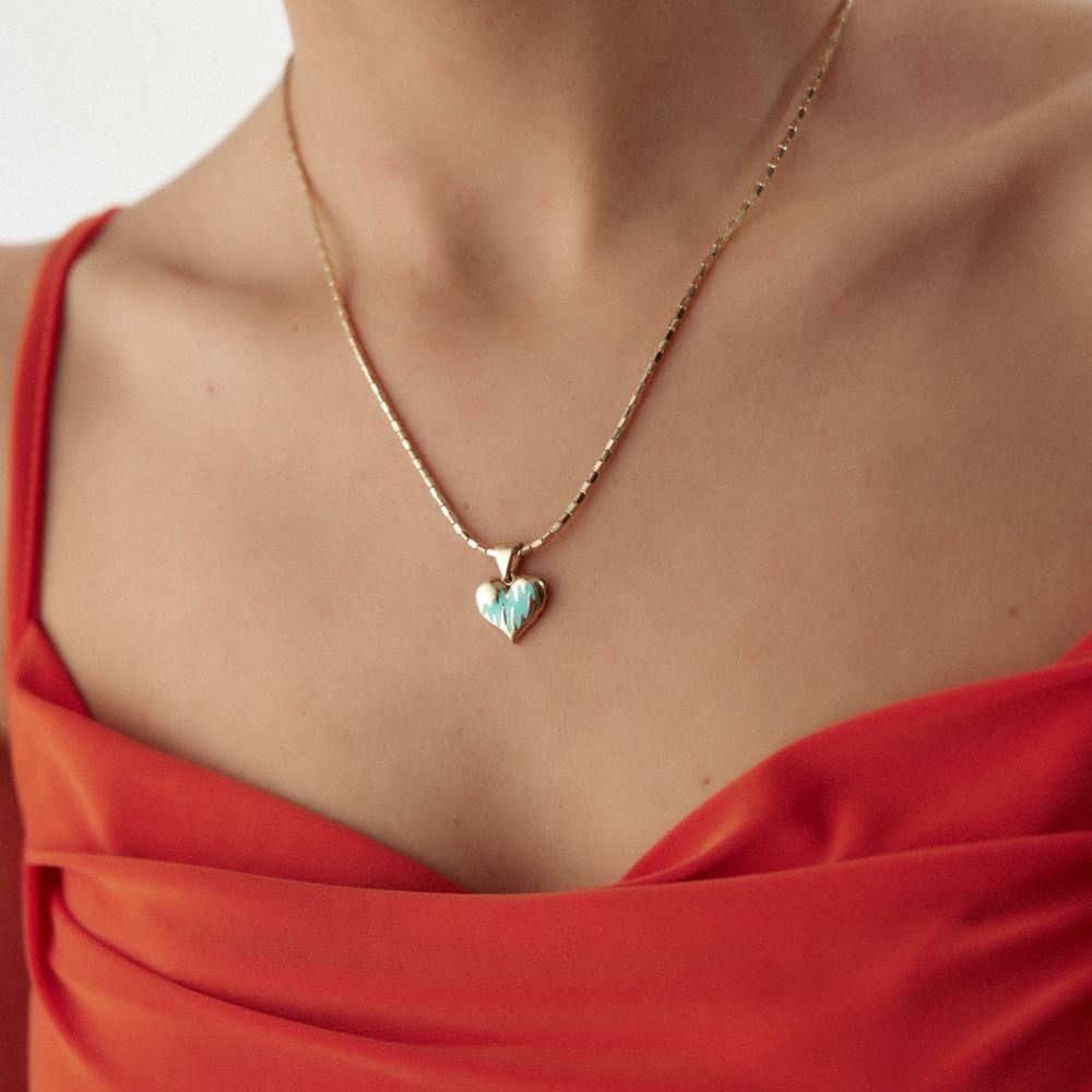 Kalp Mineli Kolye Ucu