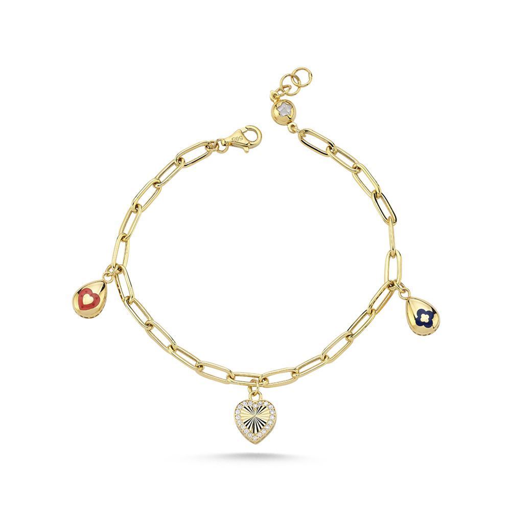 Taşlı Kalpli Bileklik