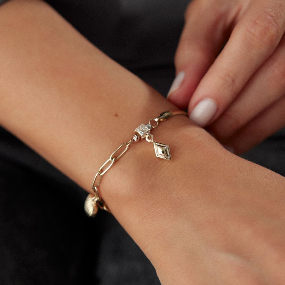 Balık Ve Halka Zincir Kalp Bileklik