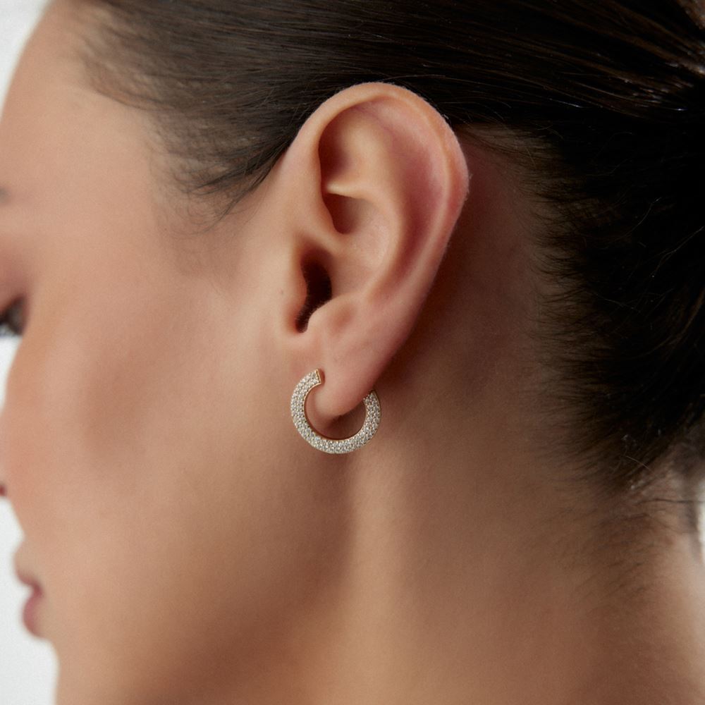 Taşlı C Tasarım Küpe