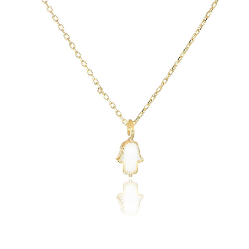 Fatma Eli Beyaz Mineli Kolye