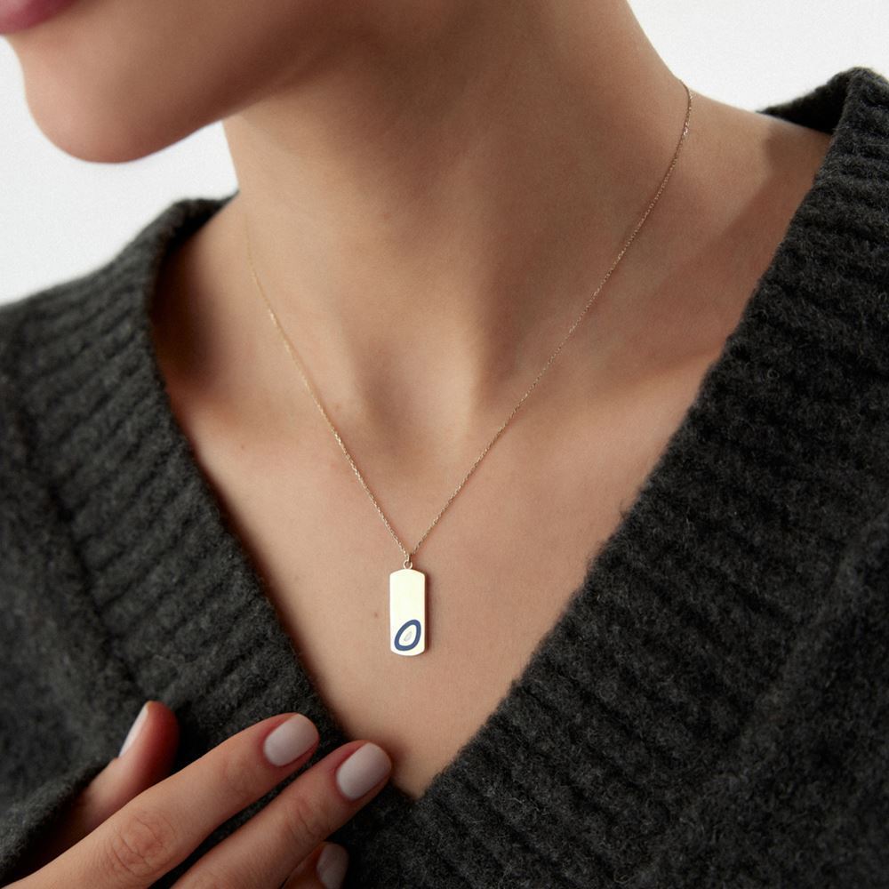 Aynalı Ve Mineli Kolye