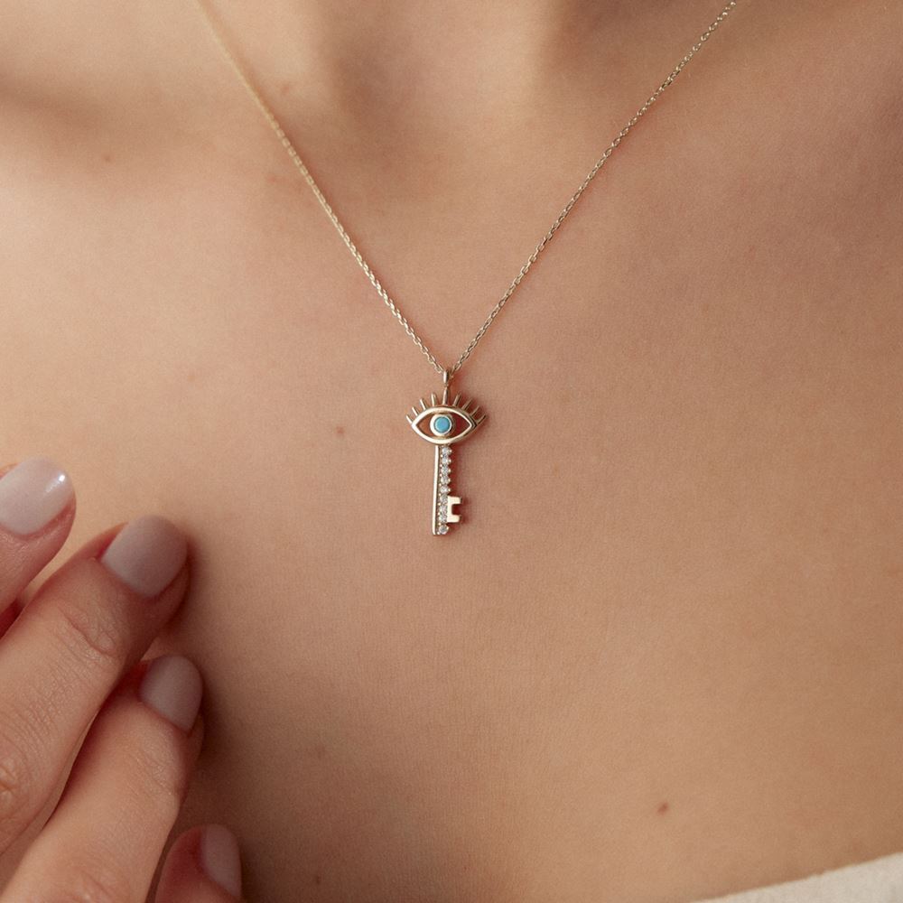 Göz Tasarımlı Anahtar Kolye