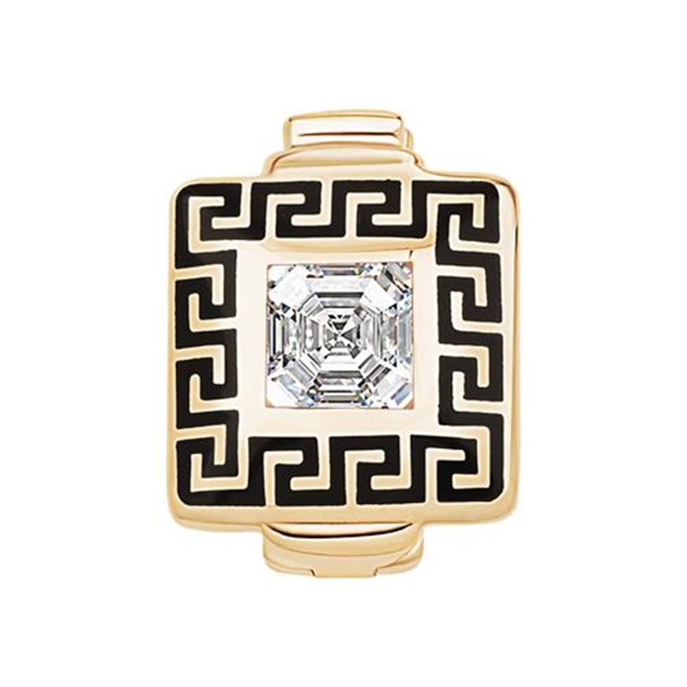 Siyah Kare Greek 9Mm Bileklik Charm