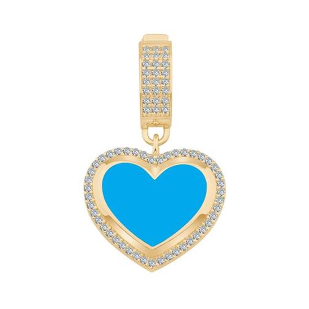 Siyah Mine Kalp Kolye Ucu Charm