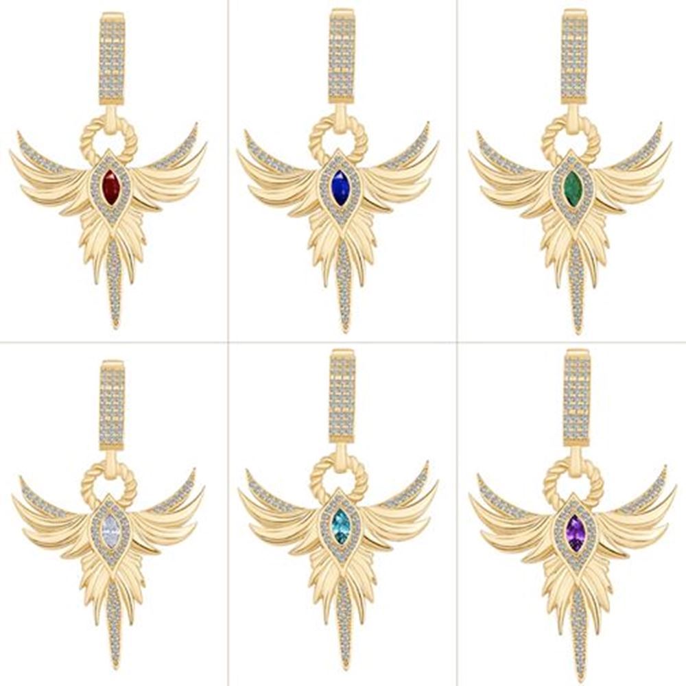 Anka Kuşu Zümrüt Taşlı Charm