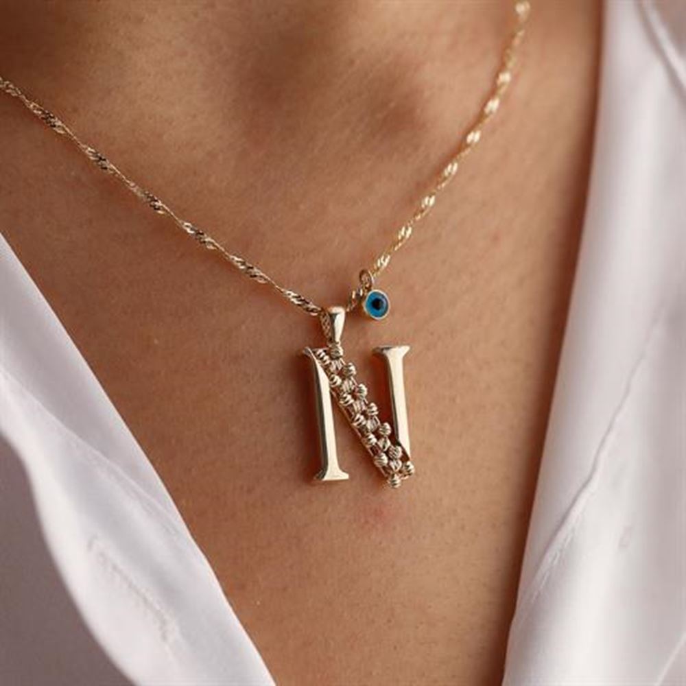N Harf Altın Kolye