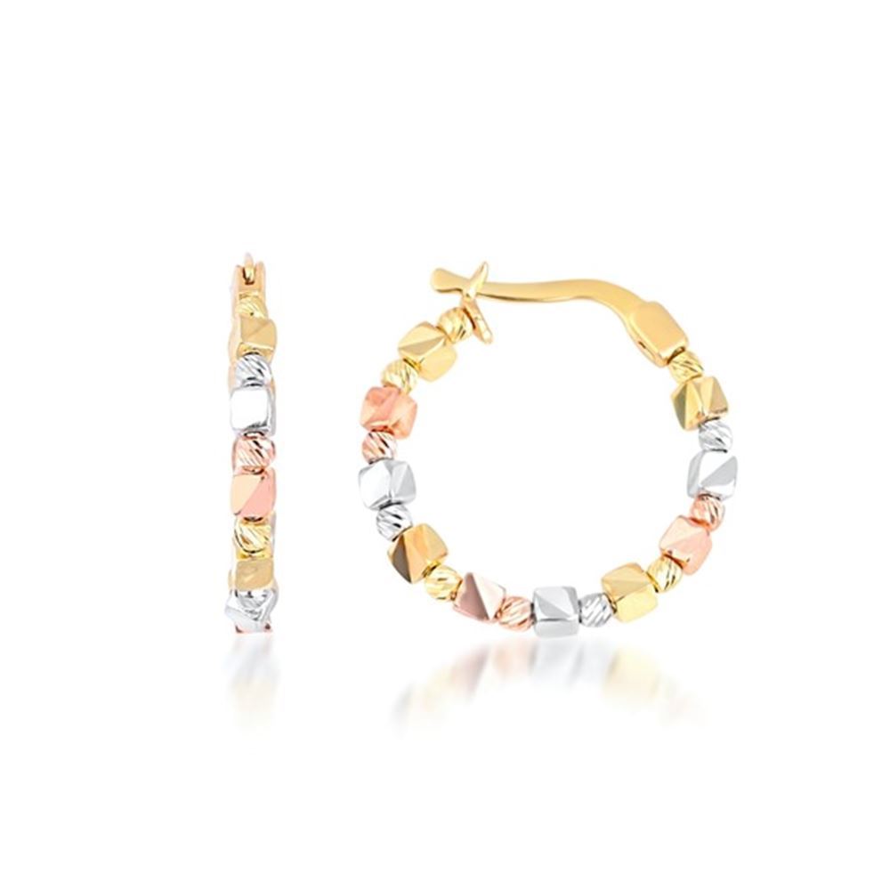 Üç Renk Küp Küp Halka Küpe