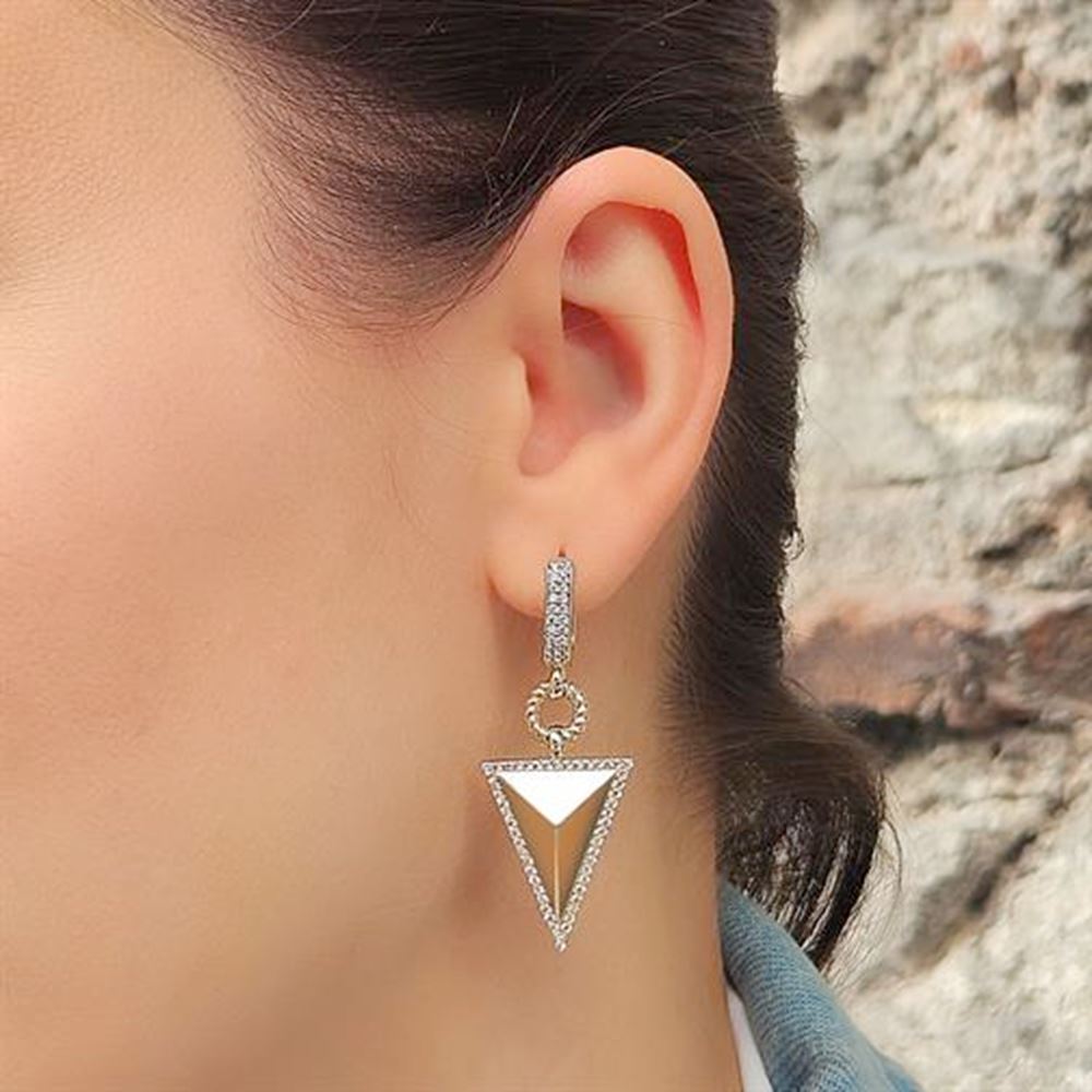 Taşlı Pramit Küpe