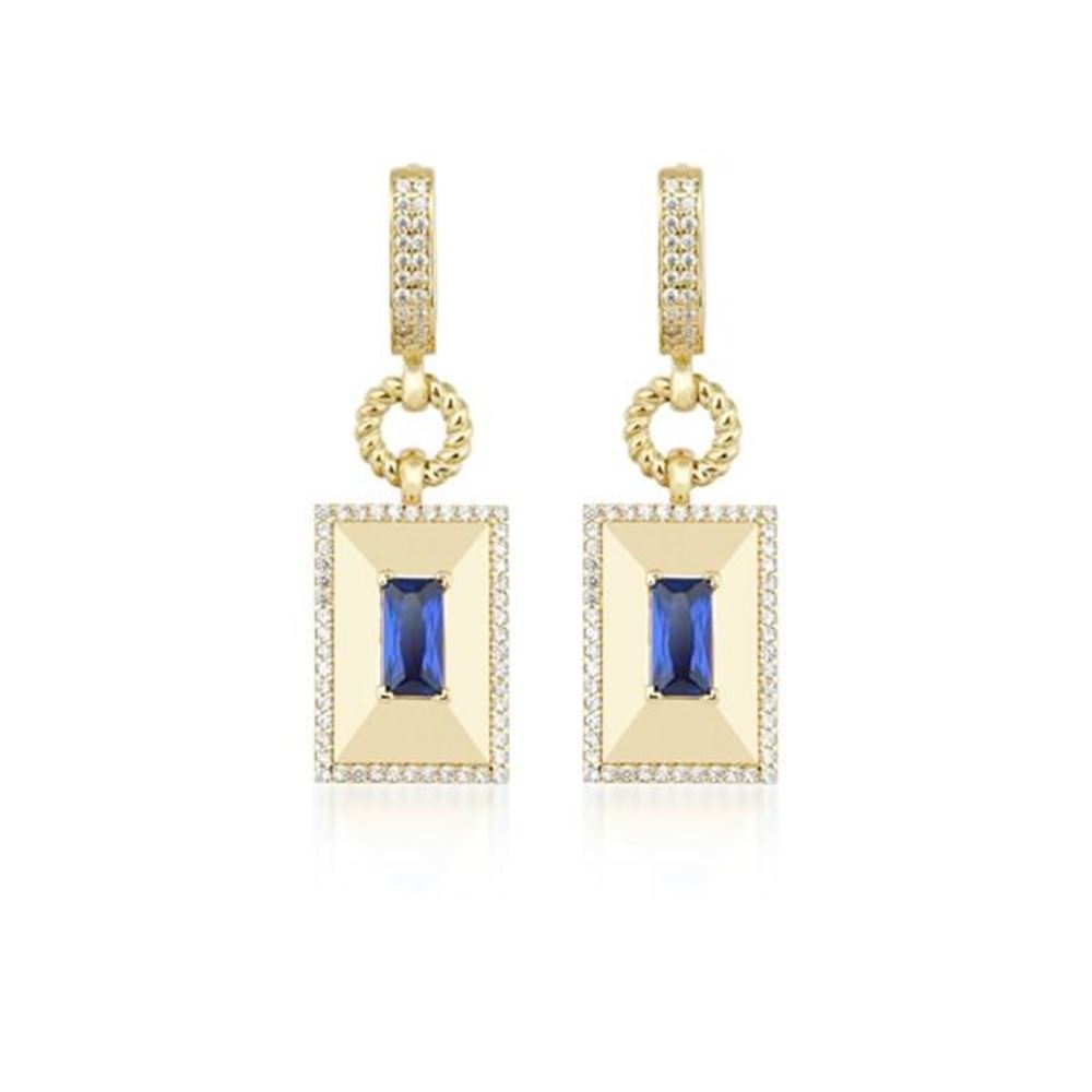 Zümrüt Taşlı Küpe