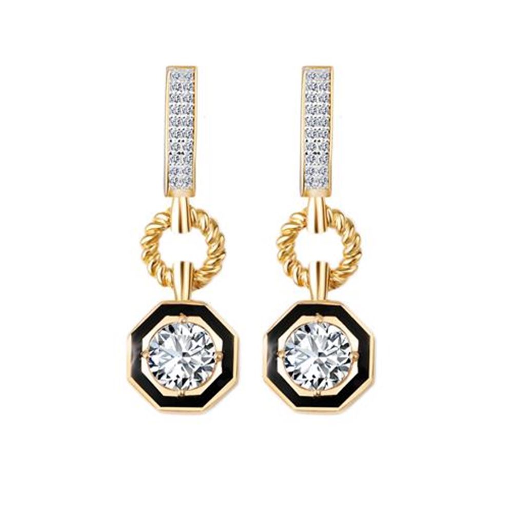 Siyah Mineli Tektaş Küpe