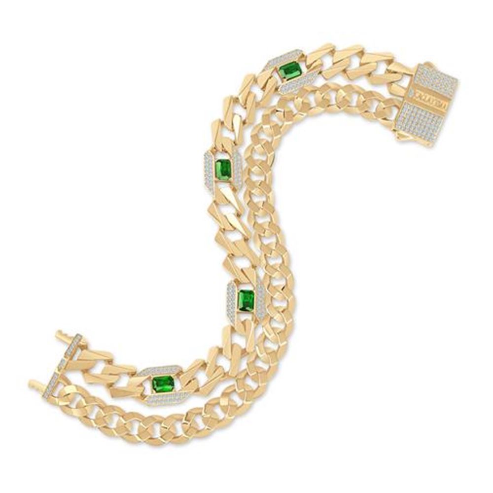 Zümrüt Taşlı İki Sıra Gurmet Bileklik