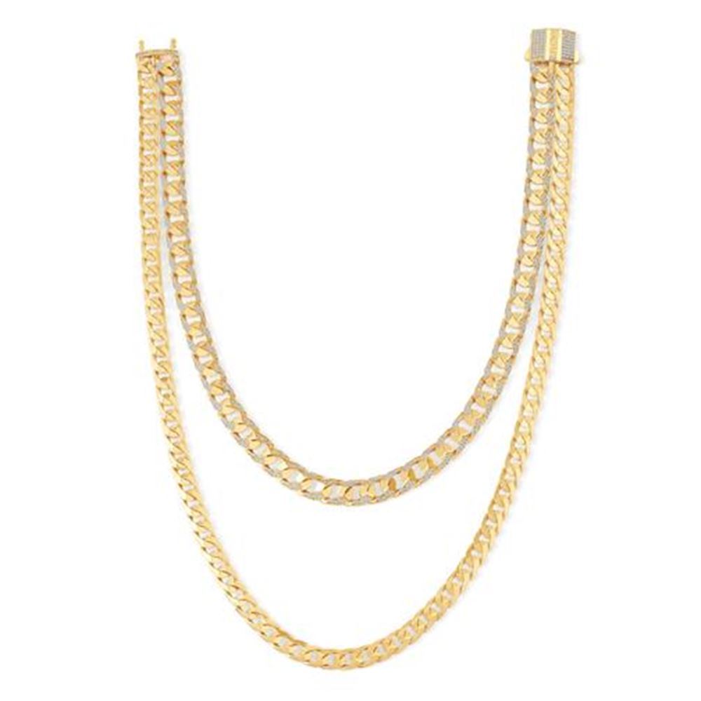 İki Sıra Taşlı Piramit Gurmet Zincir