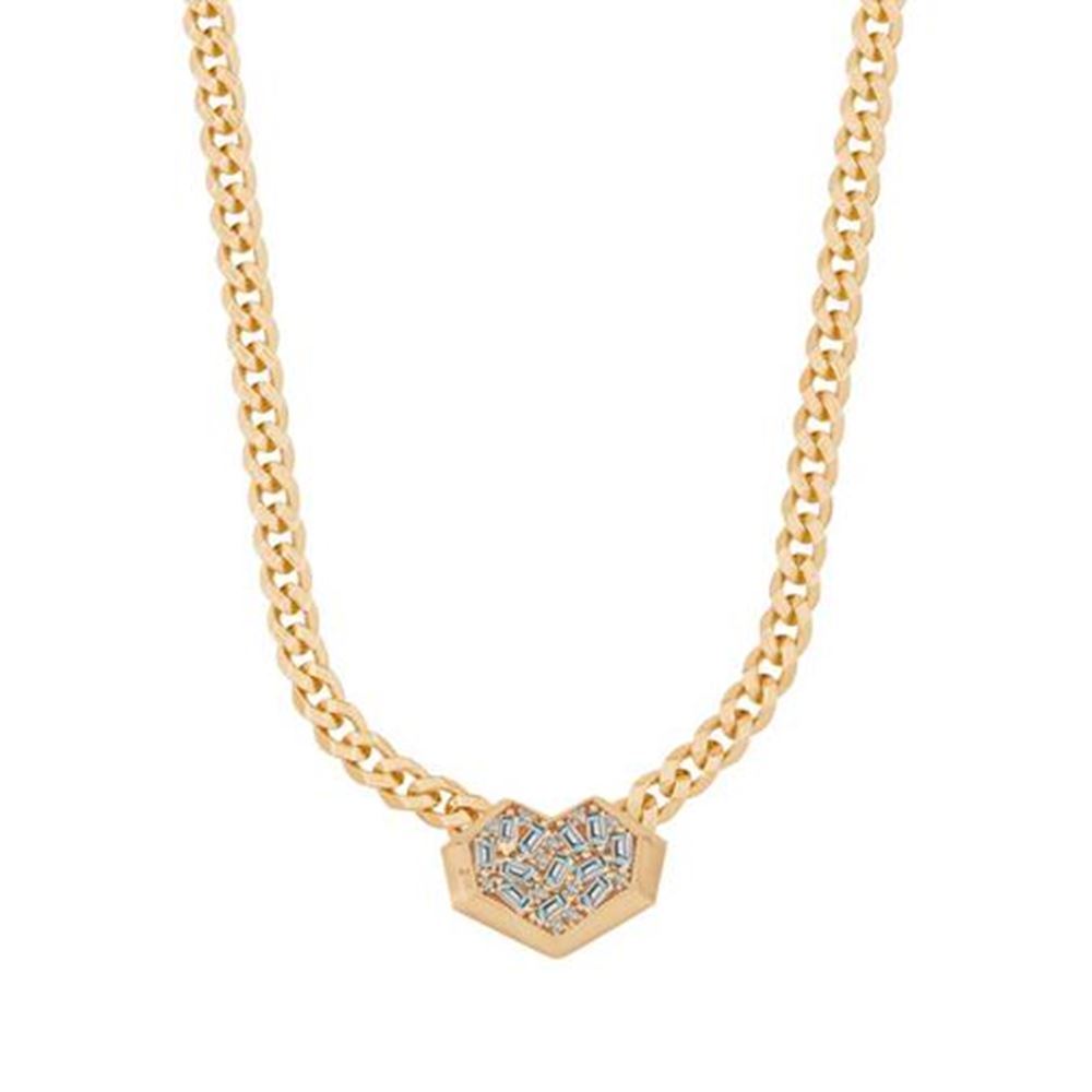 Baget Taşlı Kalp Gurmet Kolye