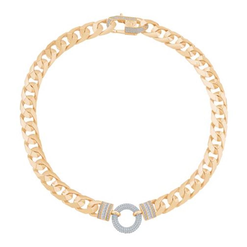 Taşlı Halka Zincir Altın Set