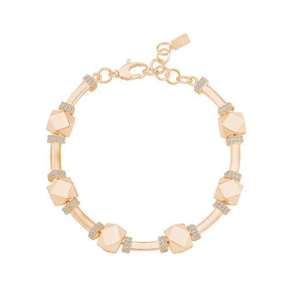 Geometrik Taşlı Altın Set