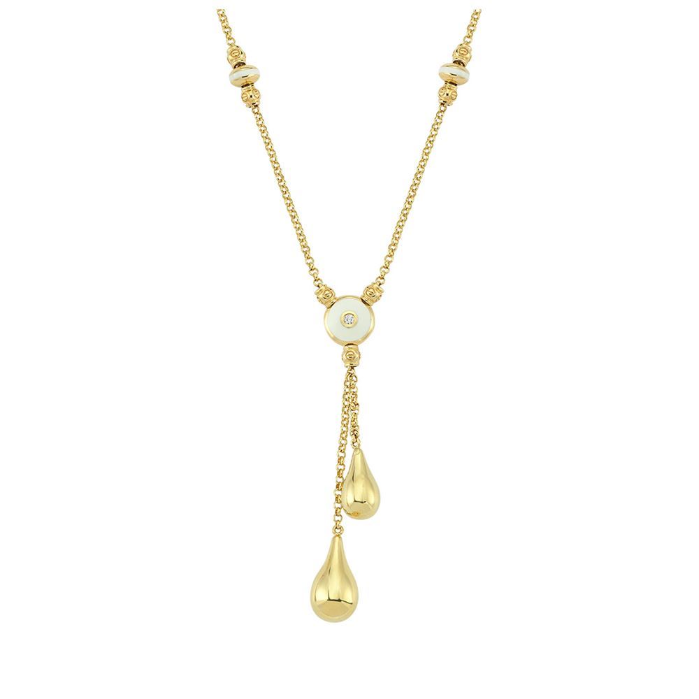 Altın Beyaz Mineli Kolye