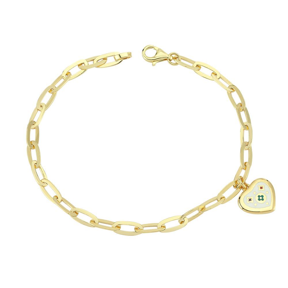 Altın Kalp Mineli Bileklik