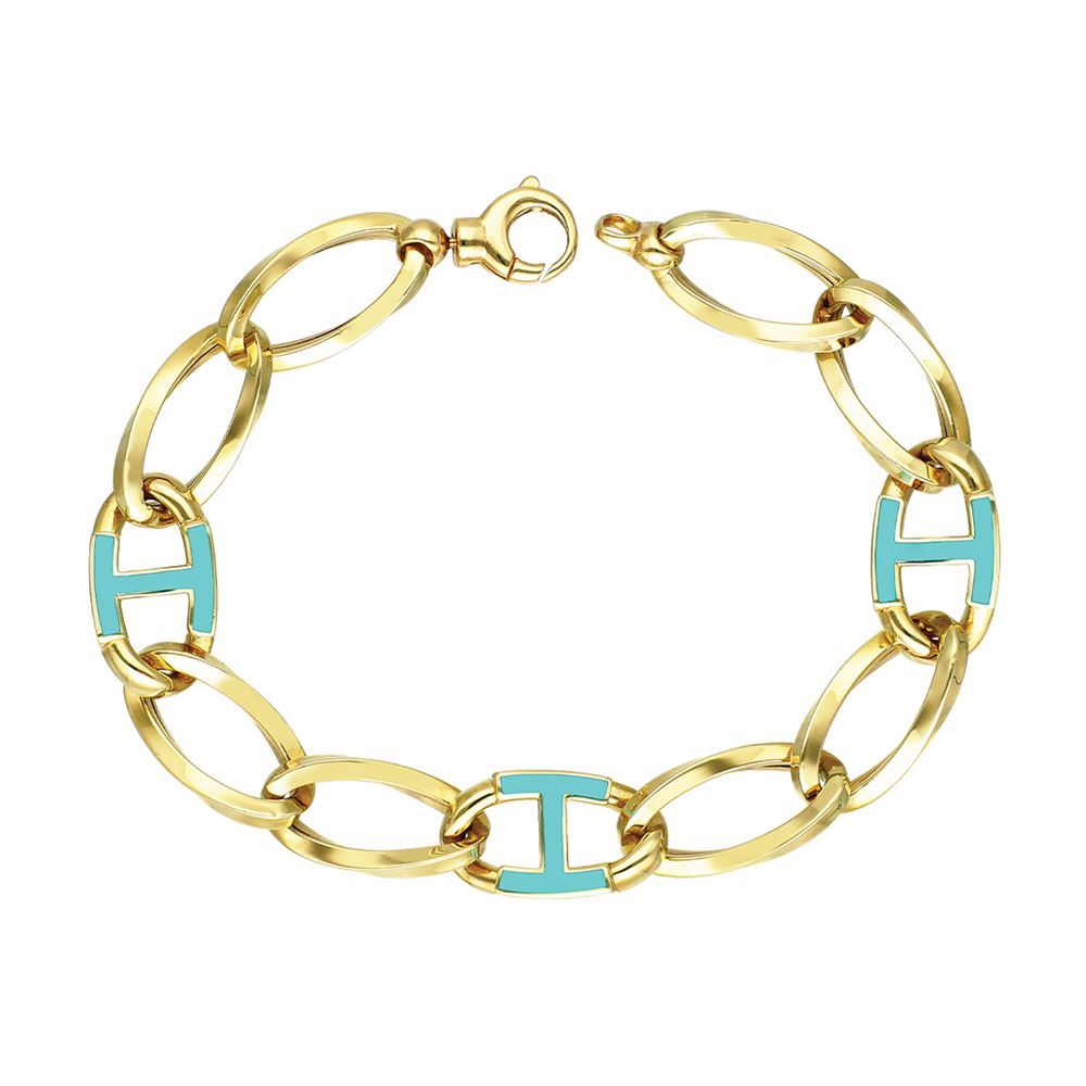 Altın Turkuaz Mineli Bileklik