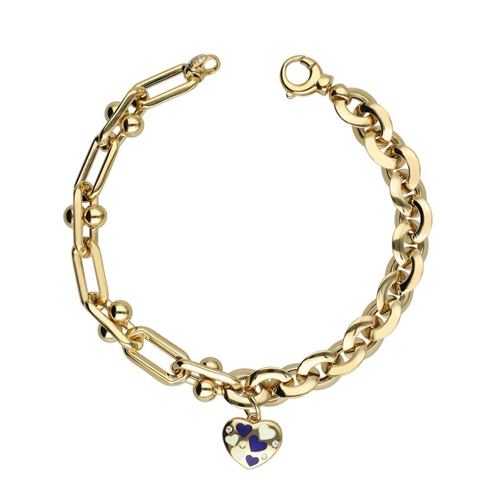 Altın Kalp Mineli Bileklik