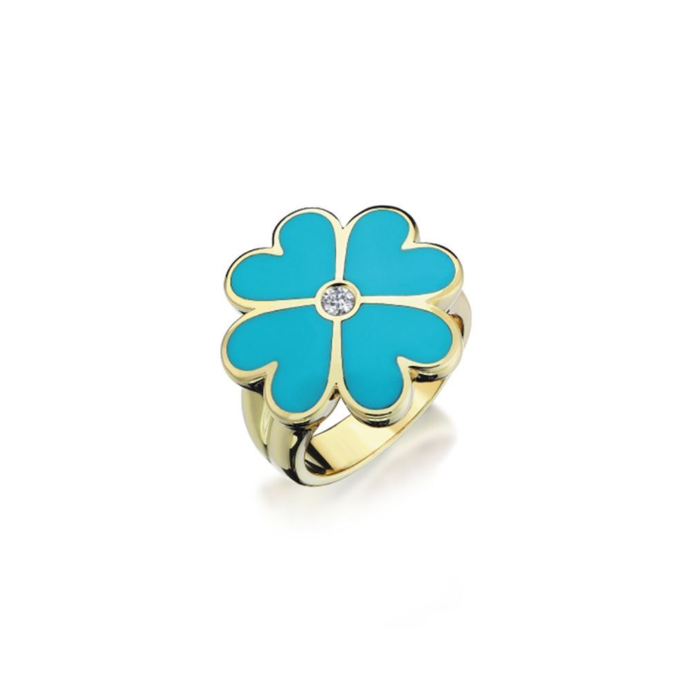 Altın Turkuaz Mineli Yüzük