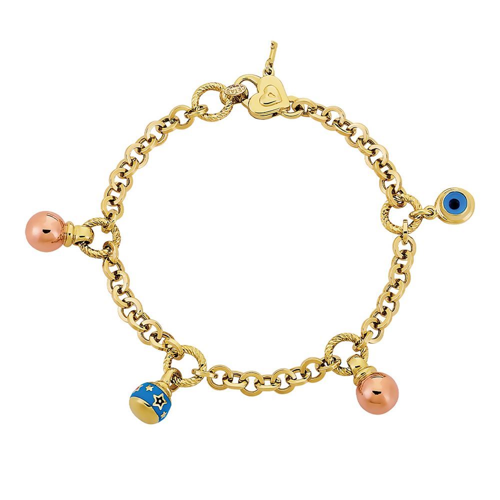 Altın Mineli-Göz Boncuklu Bileklik