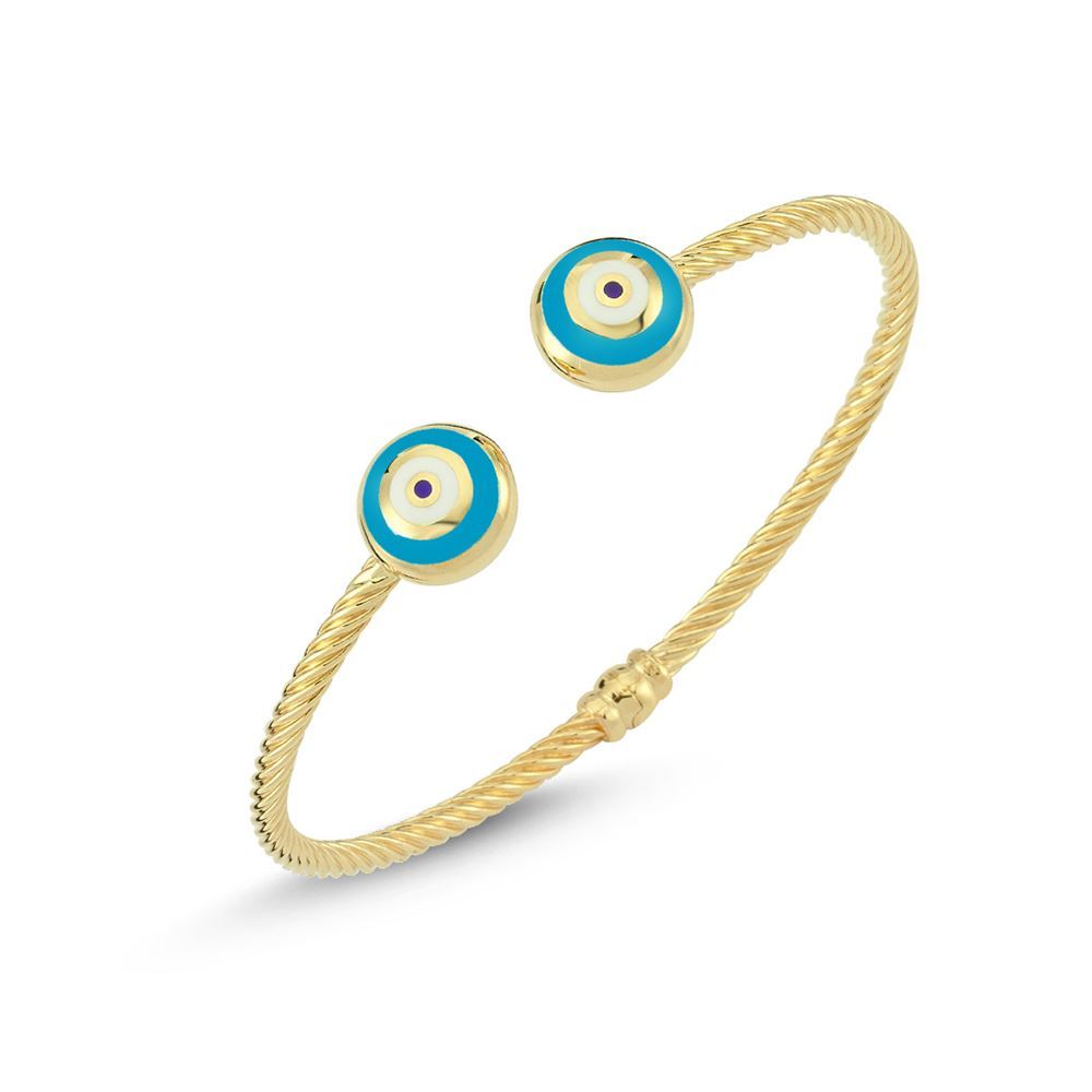 Fortuna Sarı Altın Turkuaz Mineli Kelepçe