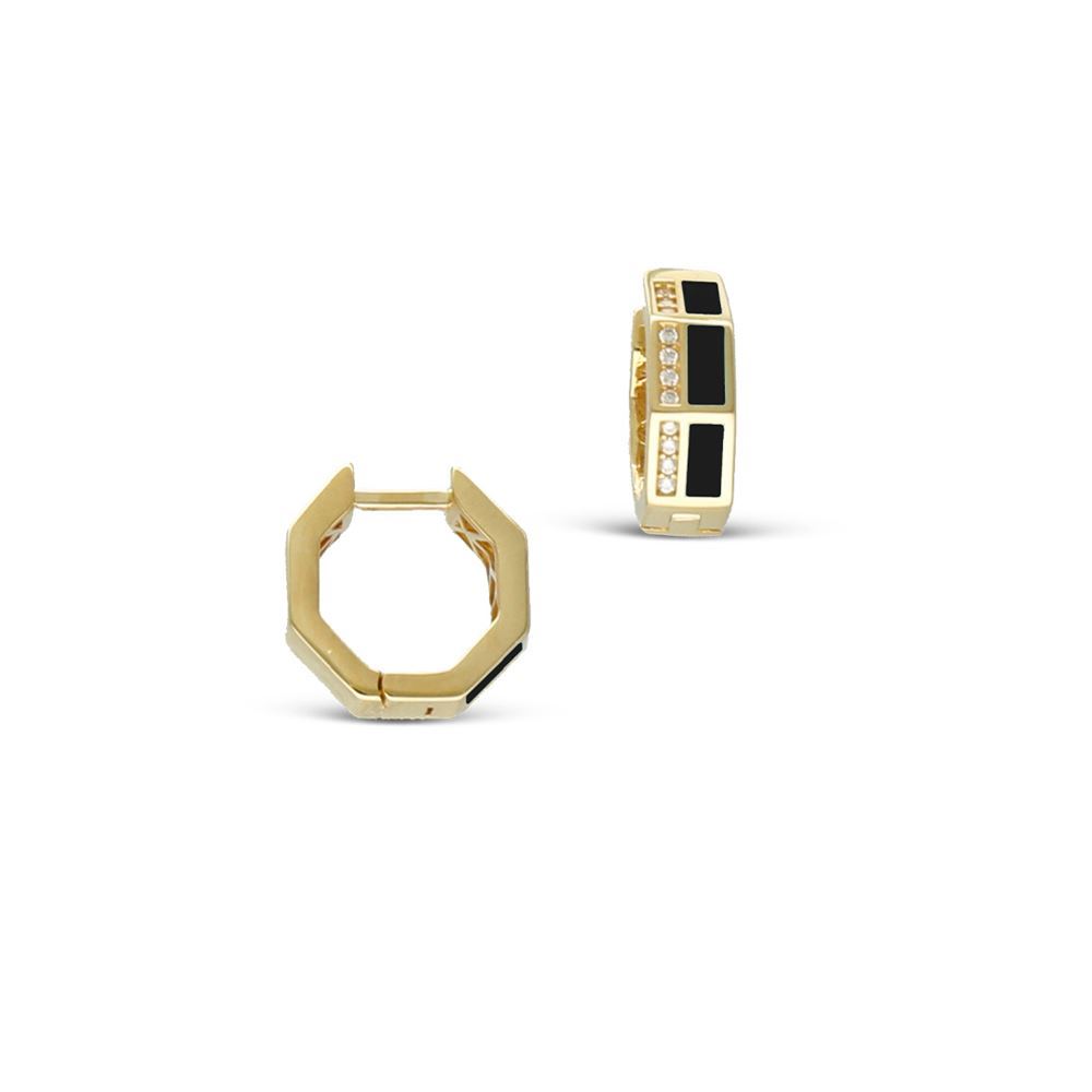 Minima Siyah Mineli Küpe