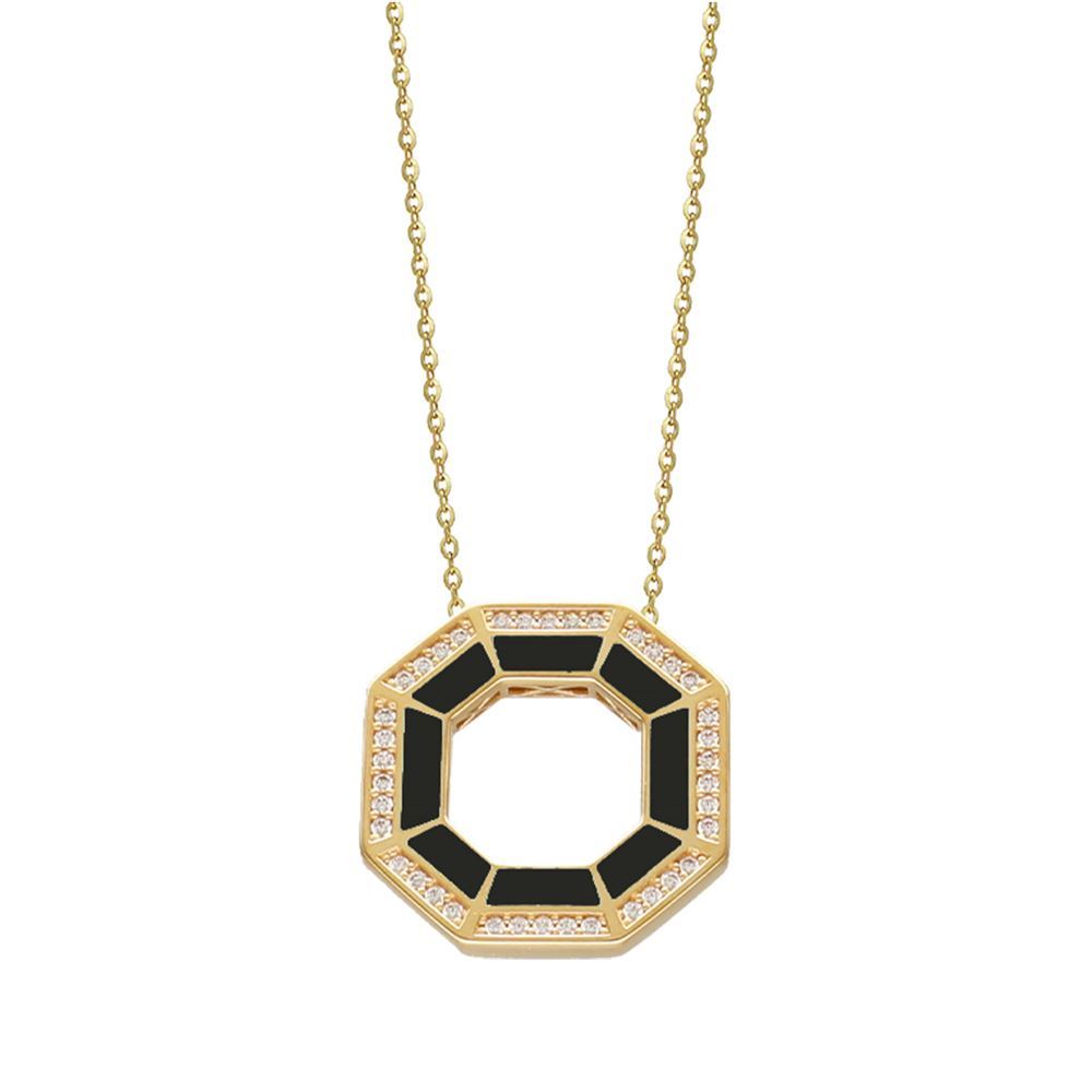 Minima Siyah Mineli Kolye