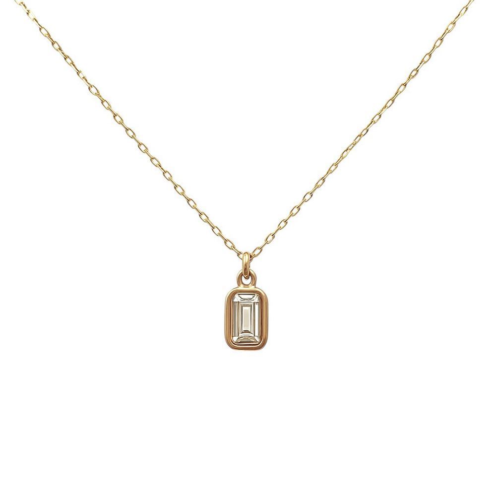 Baget Taşlı Minimal Kolye