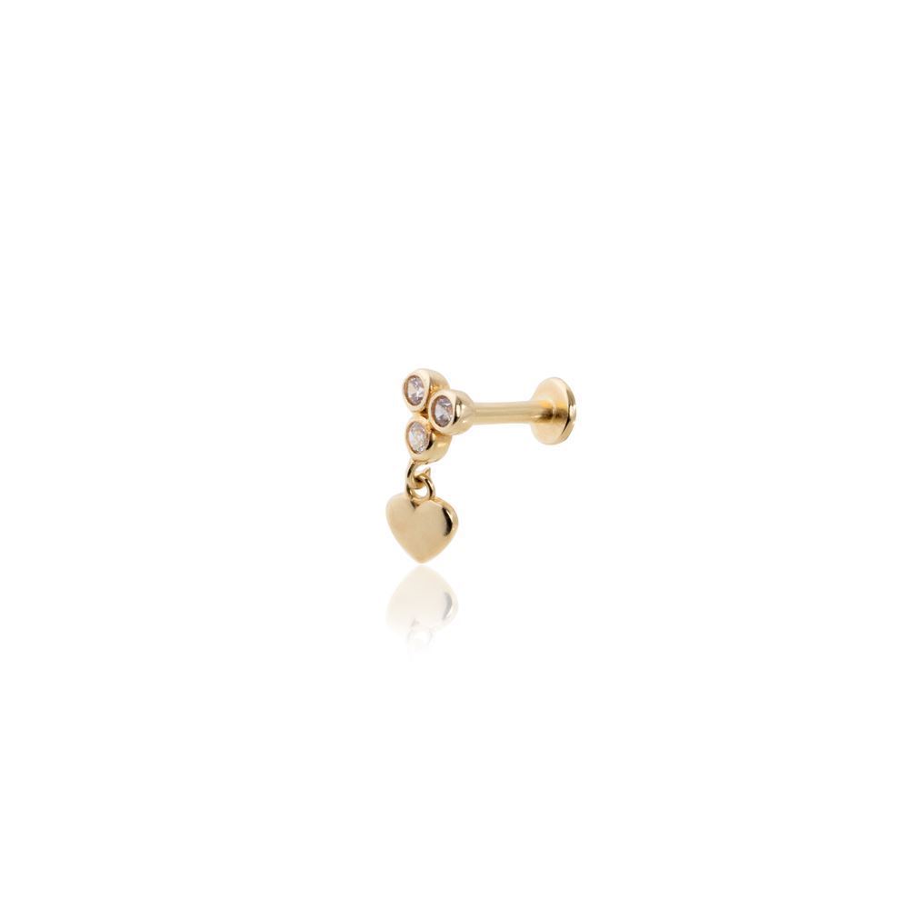 Kalp Damla Taşlı Piercing