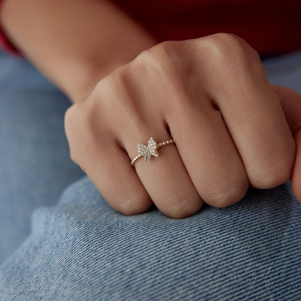 Kelebek Taşlı Yüzük