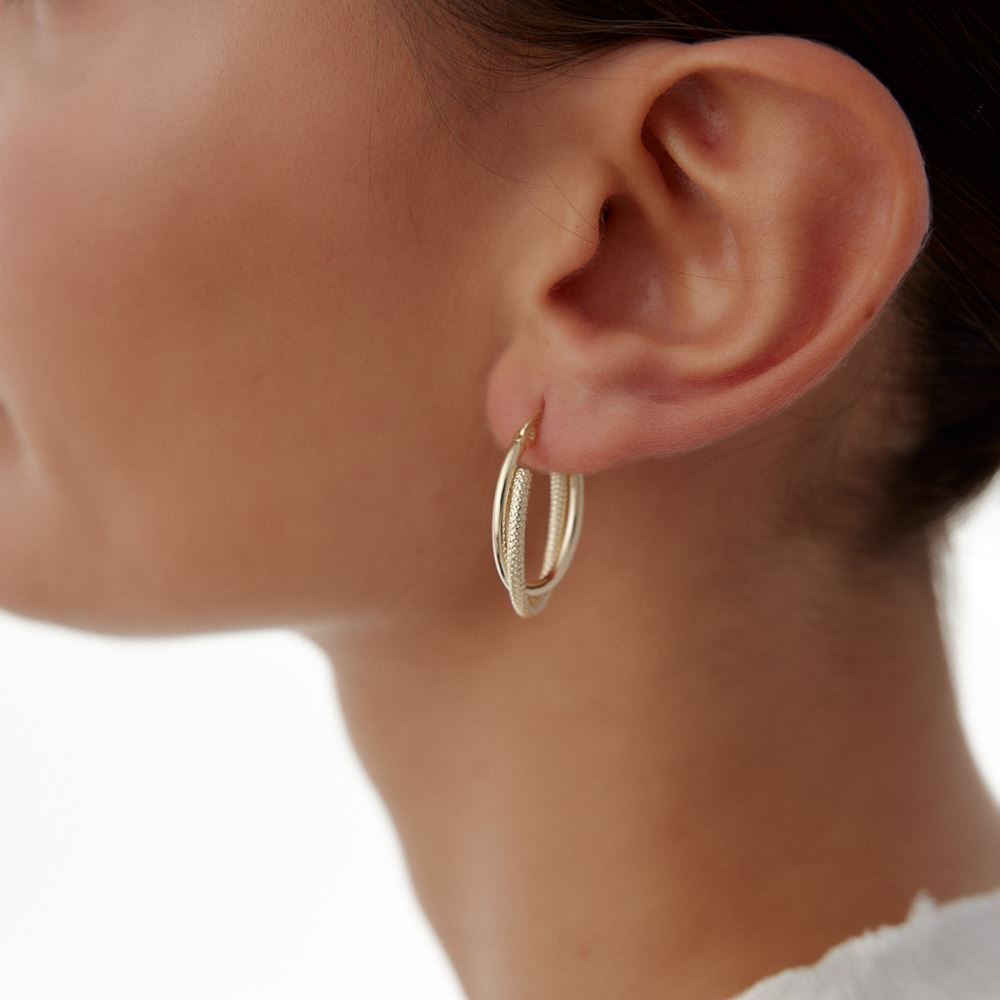 İki Renk U Tasarım Küpe