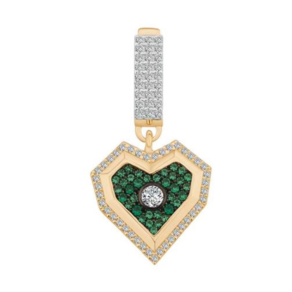 Renkli Taşlı Kalp 9Mm Bileklik Charm