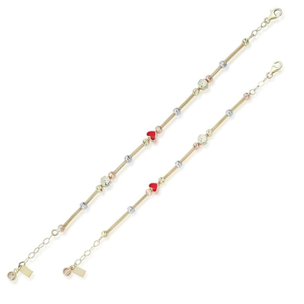 Anne Çocuk Mineli İkili Set Altın Bileklik