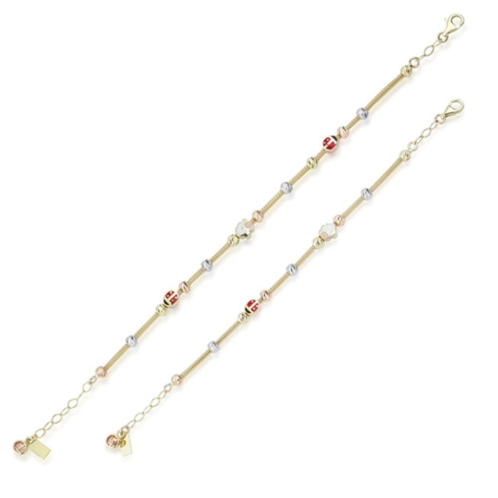 Anne Çocuk Mineli İkili Set Altın Bileklik